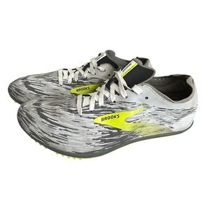 Brooks Wire 6th Edition V6 Women's Track Spikes Grey Neon Yellow Size 6.5
